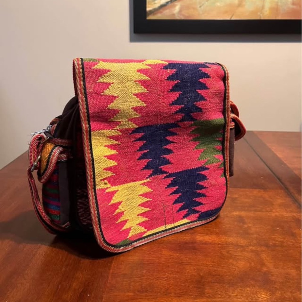 Colorful boho Zigzag Patterned Shoulder Bag